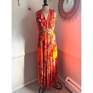 Vintage 60's 70's Velveteen Paisley Palazzo Jumpsuit Roger Milot Fred Perlberg